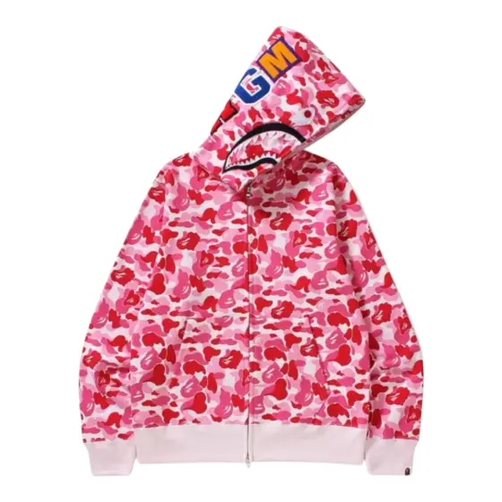 BAPE Full Zip Hoodie - Camouflage Pink Single Hat
