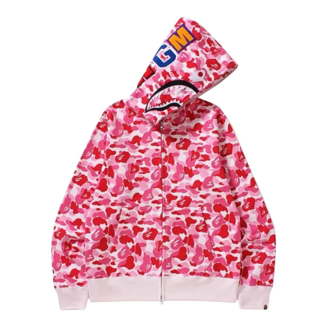 BAPE Full Zip Hoodie - Camouflage Pink Single Hat