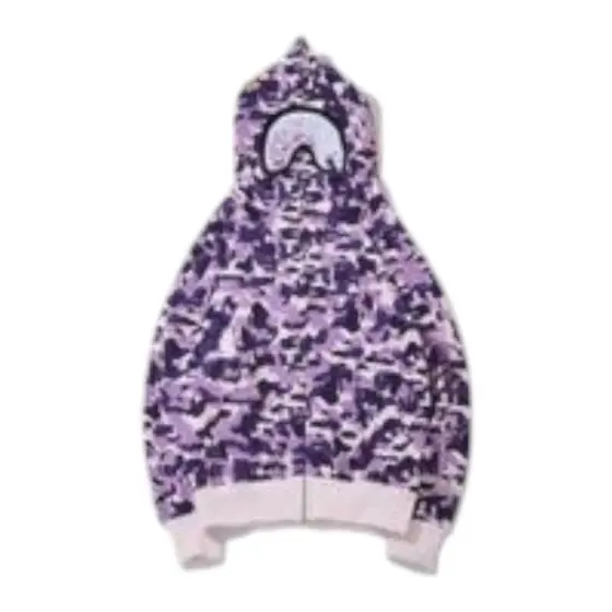 BAPE Full Zip Hoodie - Camouflage Purple Single Hat