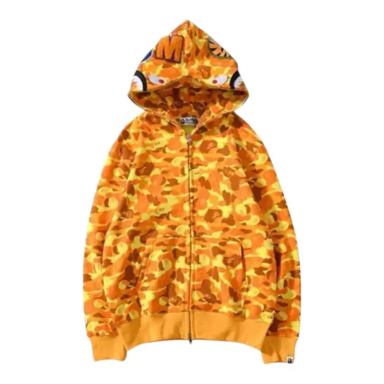 BAPE Full Zip Hoodie - eat chicken yellow