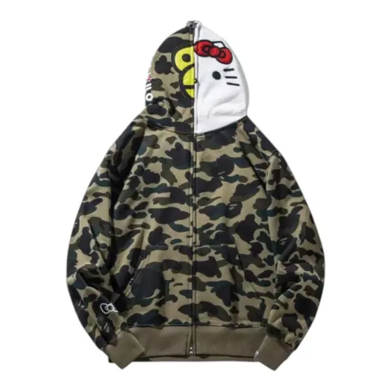 BAPE Full Zip Hoodie - Camouflage Hello Kitty