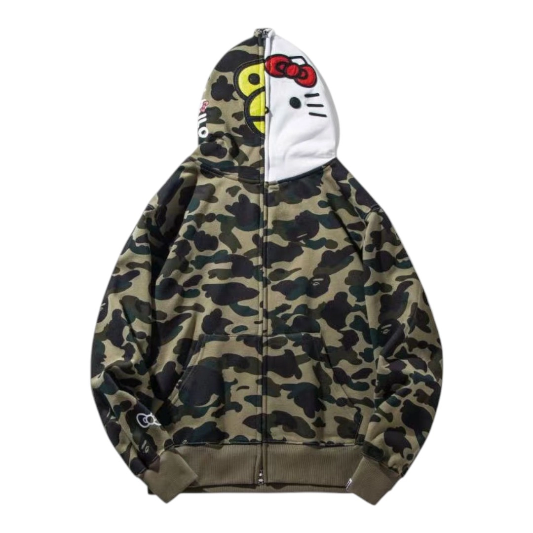BAPE Full Zip Hoodie - Camouflage Hello Kitty