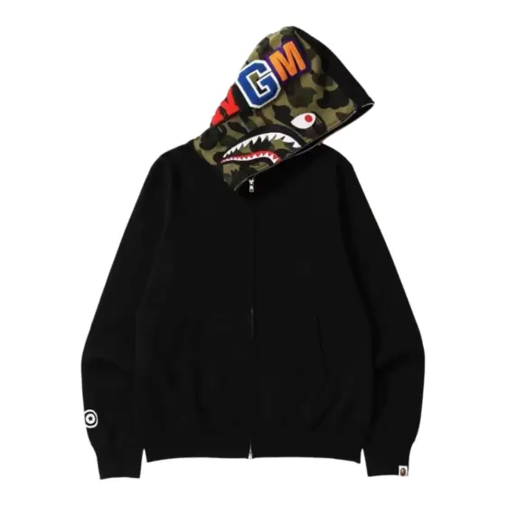 BAPE Full Zip Hoodie - Black single cap