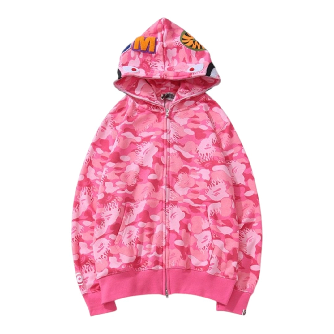 BAPE Full Zip Hoodie - flame powder