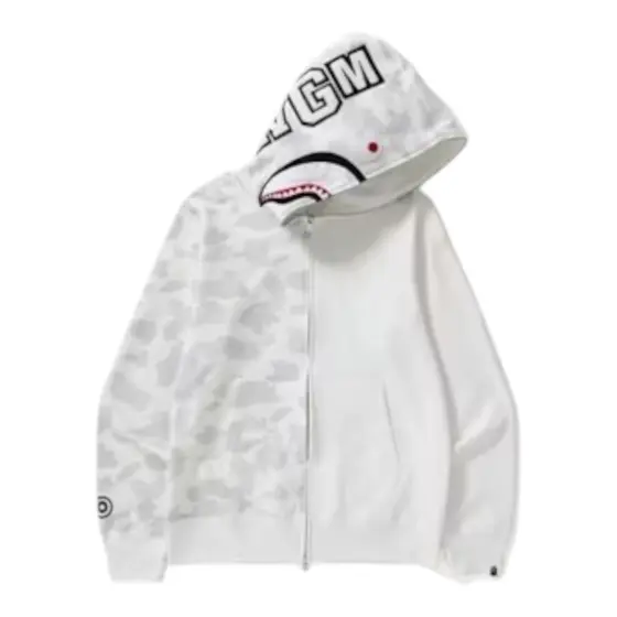 BAPE Full Zip Hoodie - White