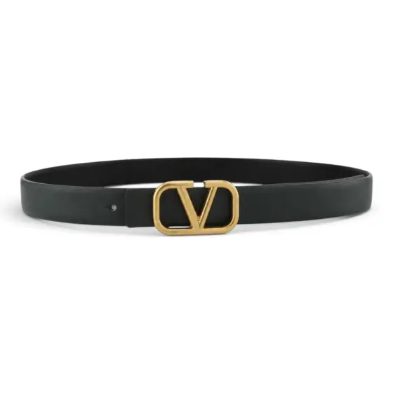 Valentino Garavani VLogo Signature Belt - Black Gold