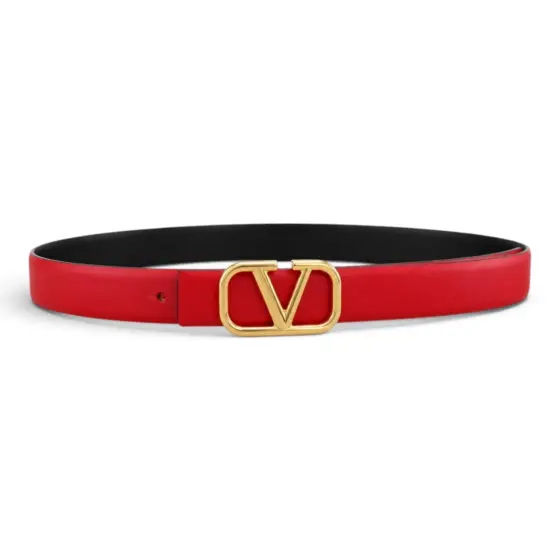 Valentino Garavani VLogo Signature Belt - Red Gold