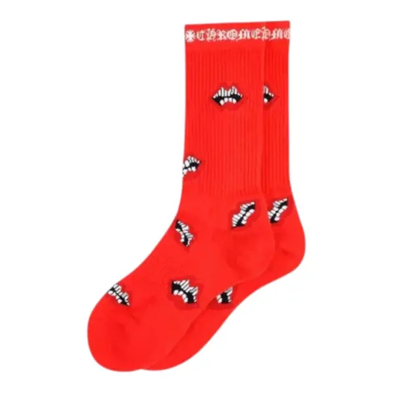 Chrome Hearts Socks - Red lip style