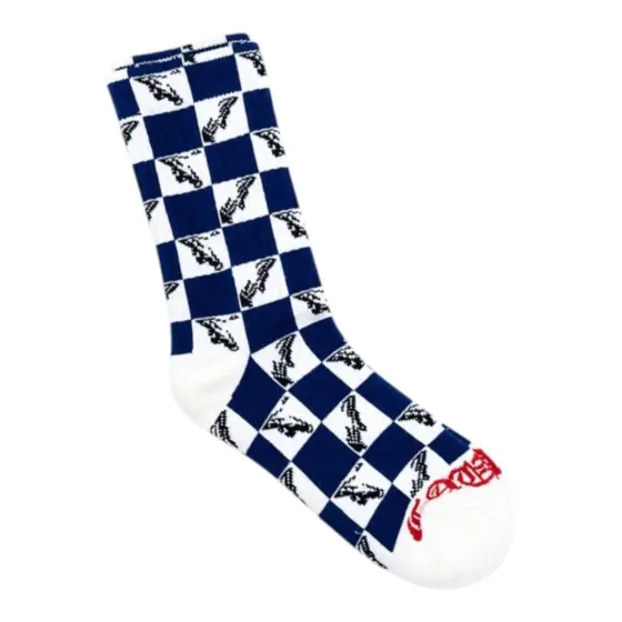 Chrome Hearts Socks - Blue Checkerboard Dagger