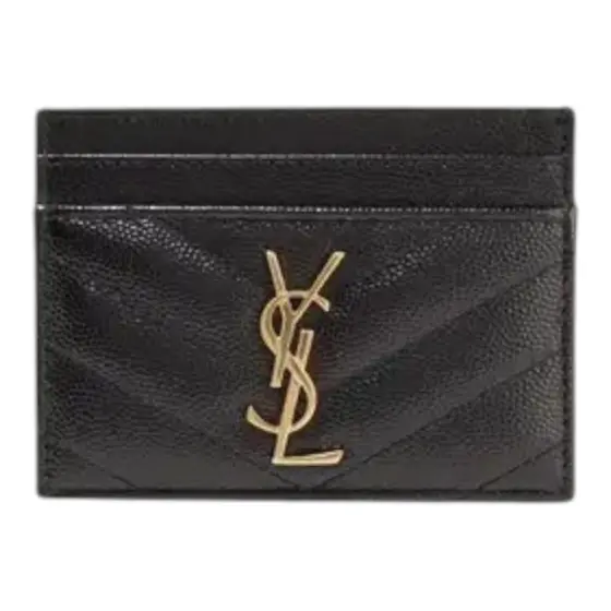 Saint Laurent Monogram Quilted Card Holder - Black Bronze