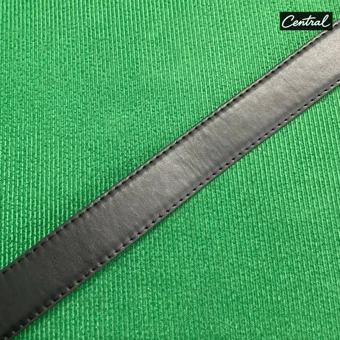 Saint Laurent Cassandre Belt - Black gold buckle