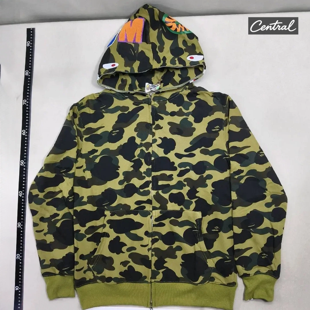 BAPE Full Zip Hoodie - Green single cap