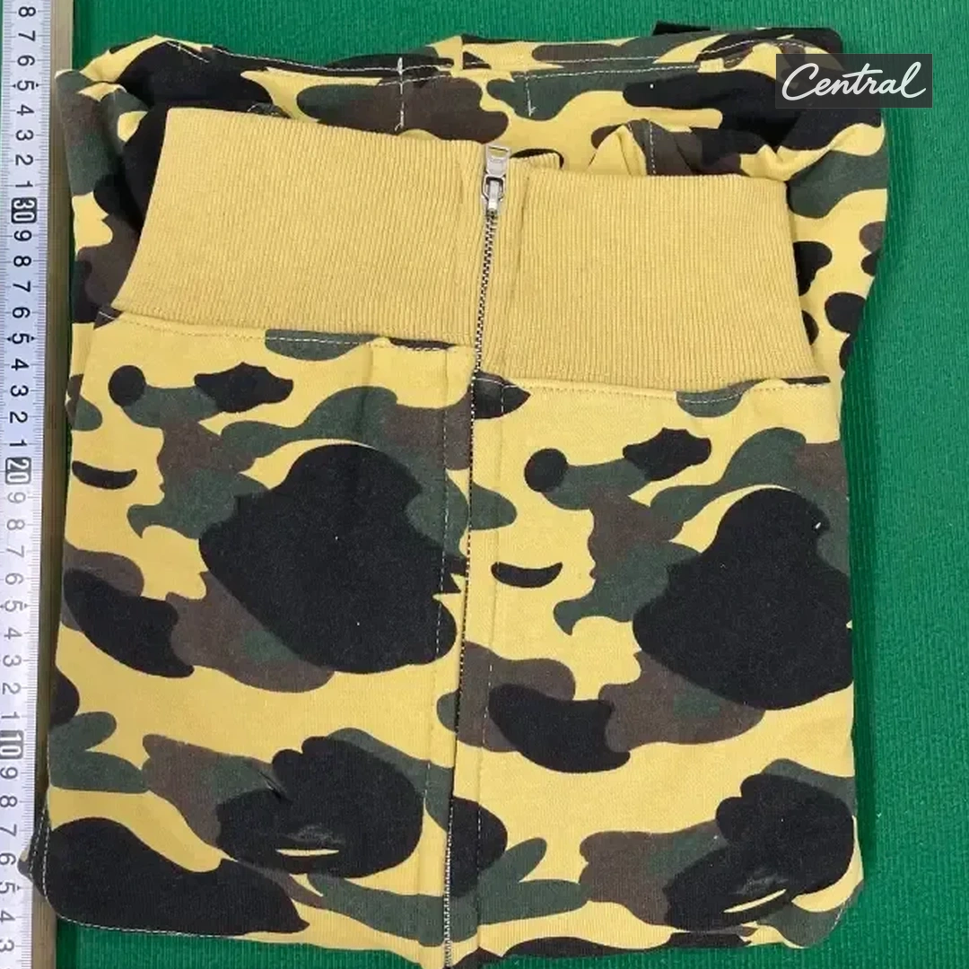 BAPE Full Zip Hoodie - Yellow single cap