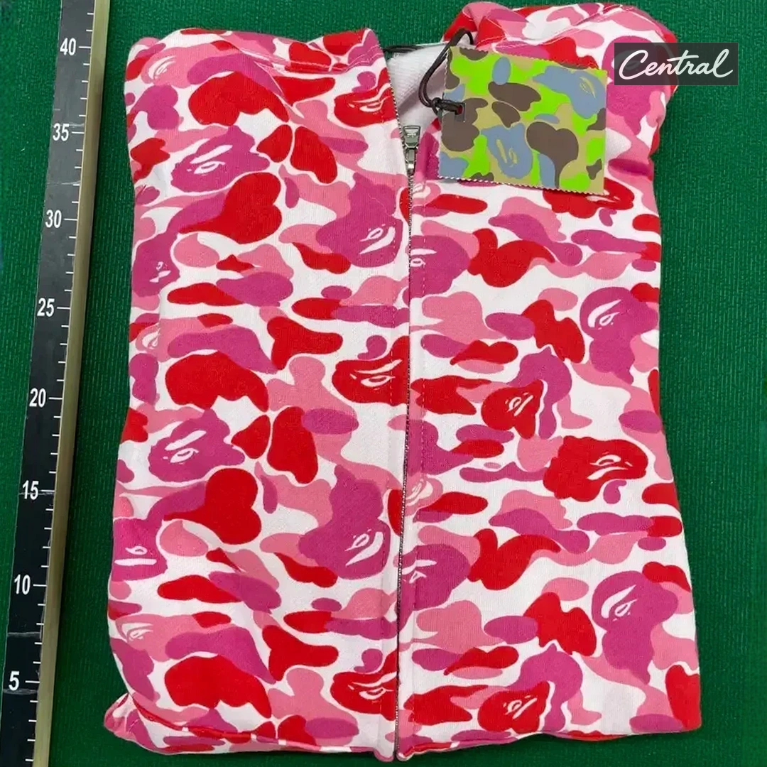 BAPE Full Zip Hoodie - Camouflage Pink Single Hat