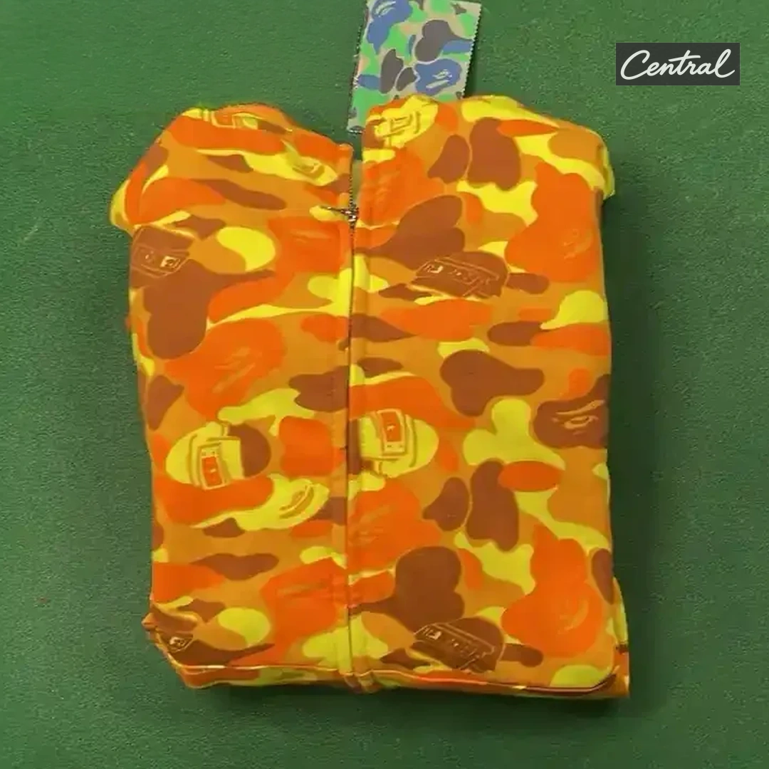 BAPE Full Zip Hoodie - eat chicken yellow
