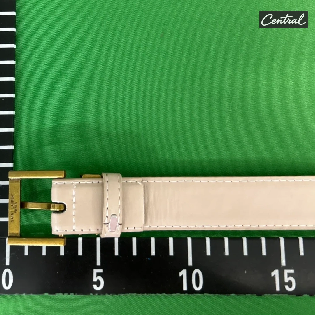 Saint Laurent Cassandre Belt - Beige gold buckle