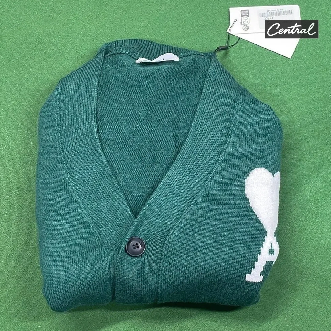 Ami Wool Cardigan - Forest Green