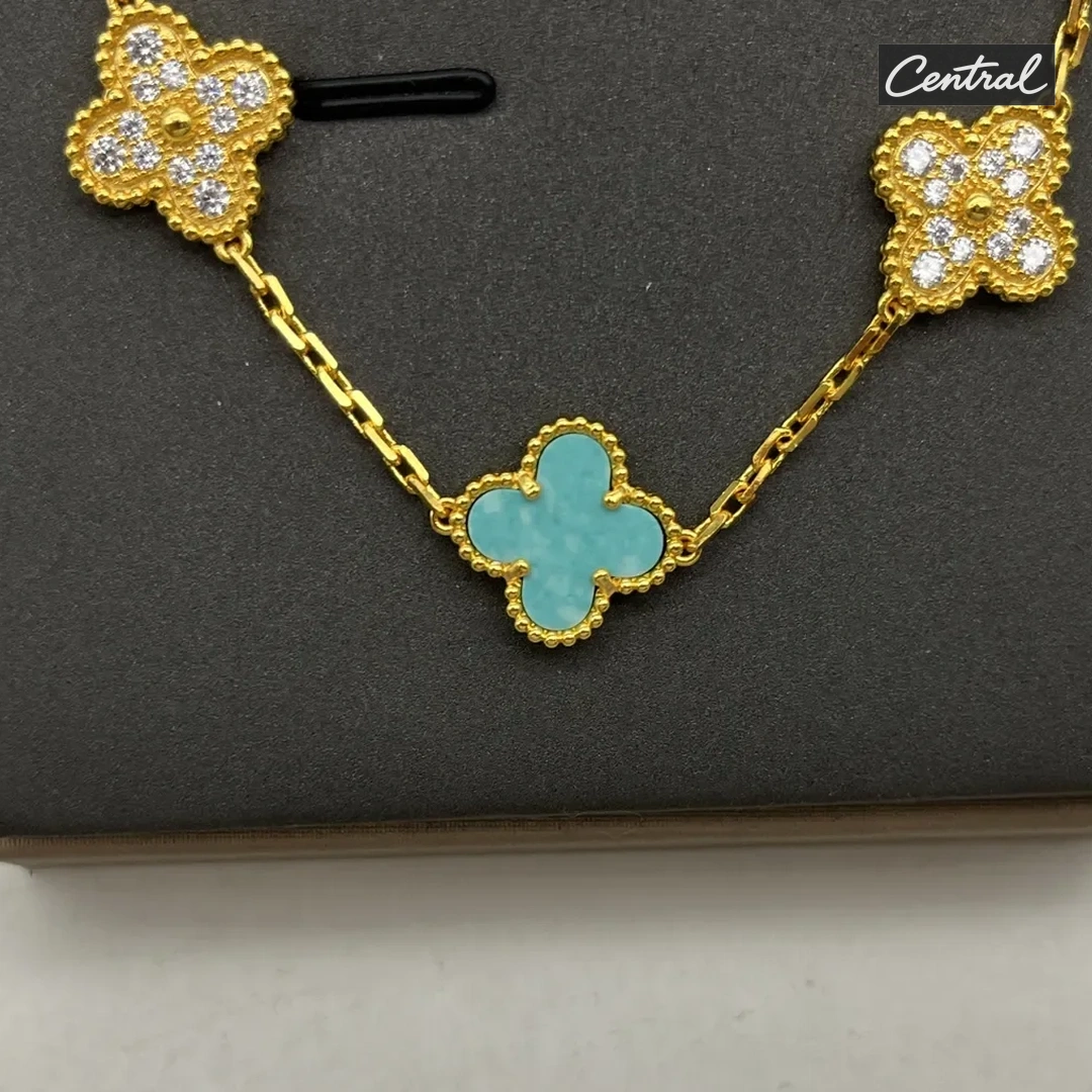 Van cleef Bracelet - Golden Color Malachite Diamonds