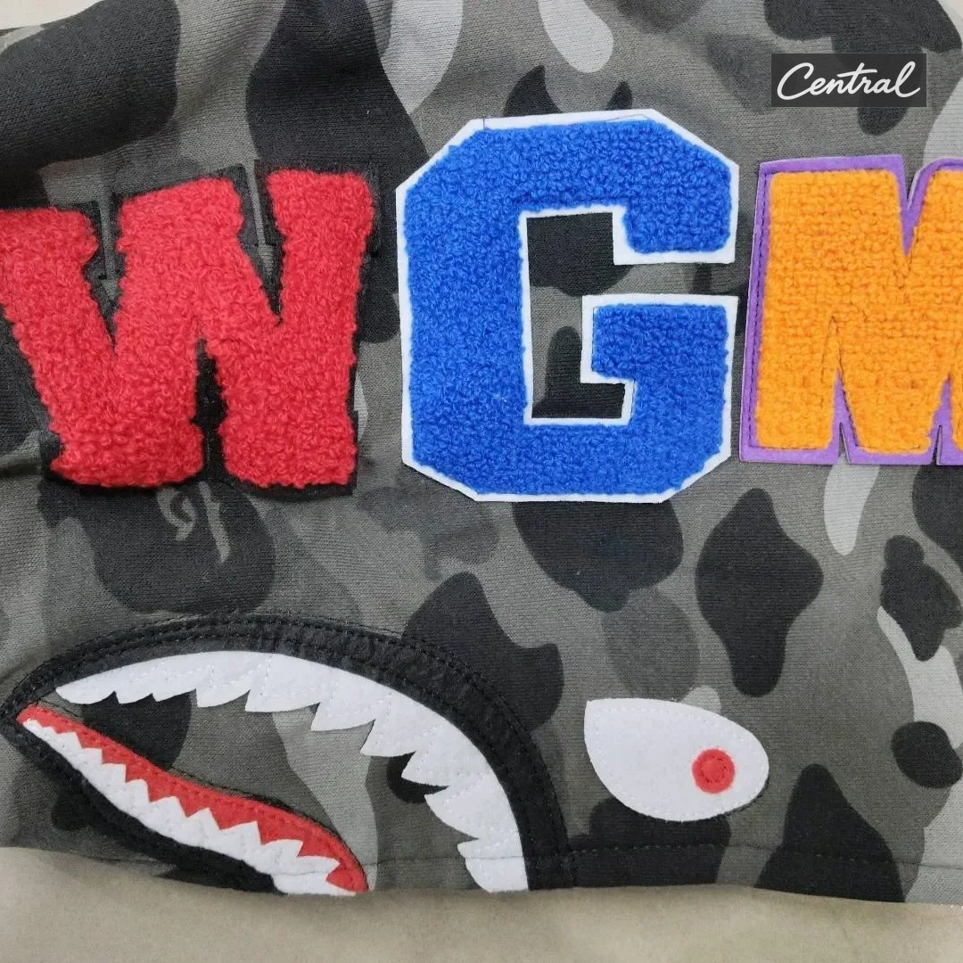 BAPE Full Zip Hoodie - Gray single cap