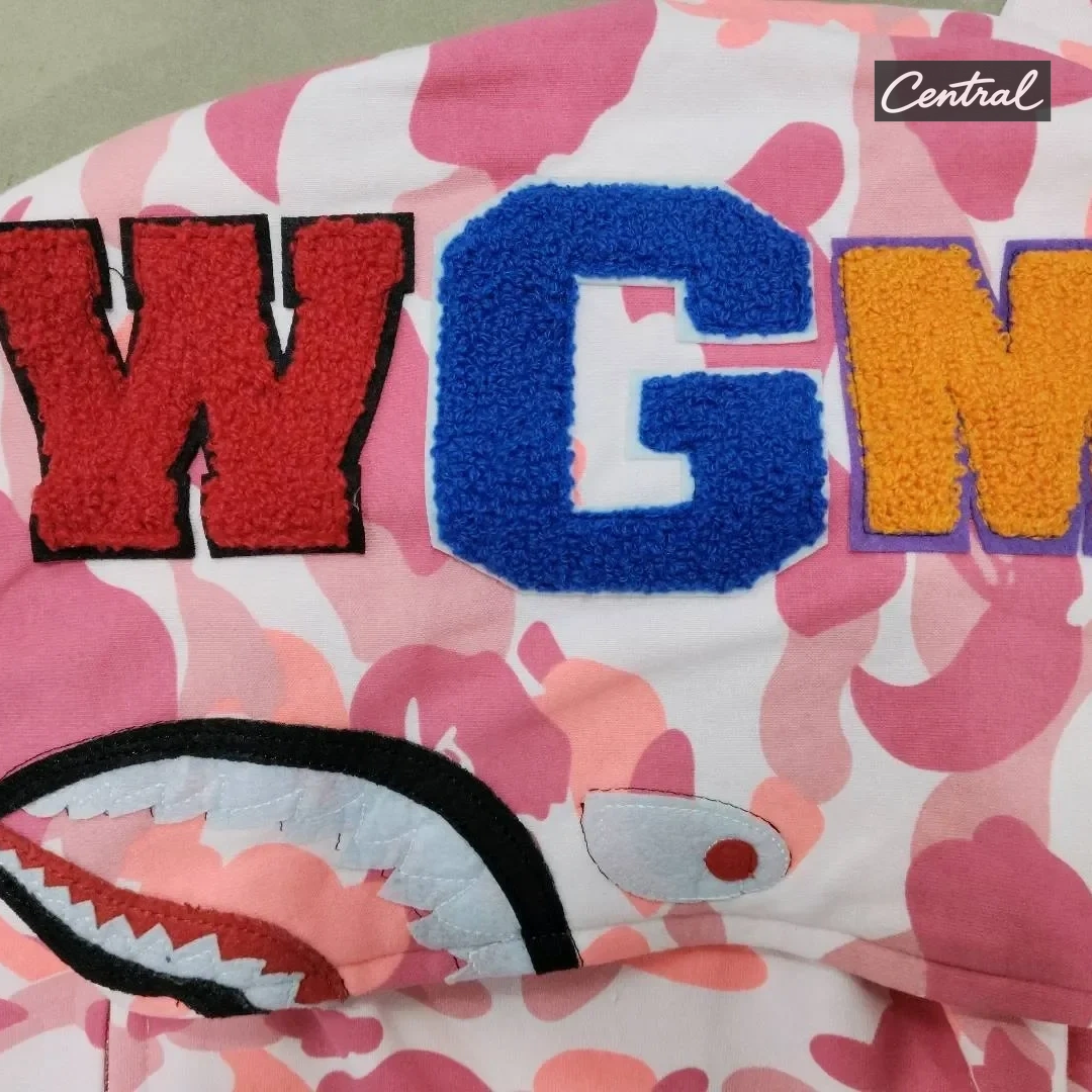 BAPE Full Zip Hoodie - light pink single cap