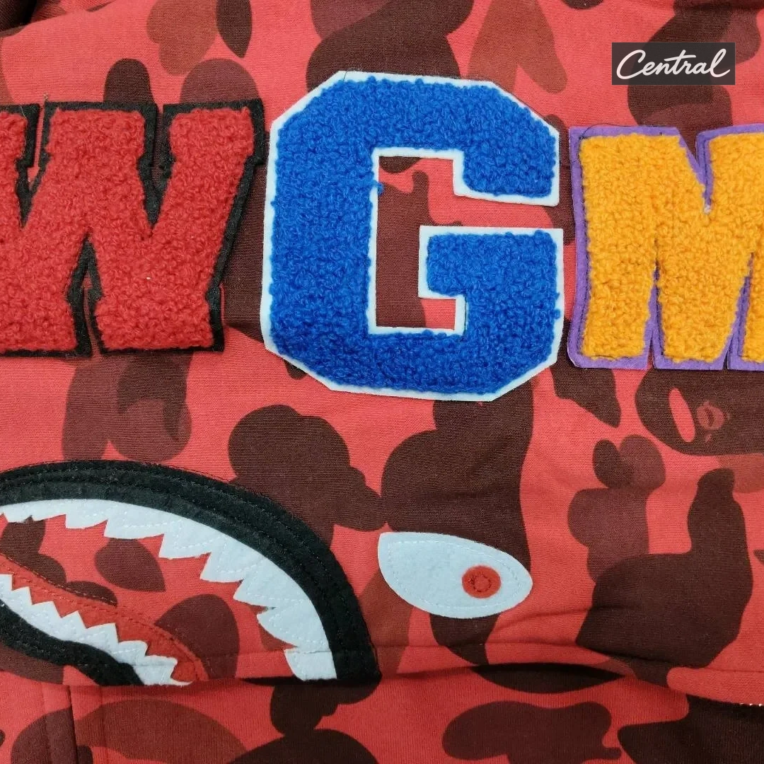 BAPE Full Zip Hoodie - Red single cap