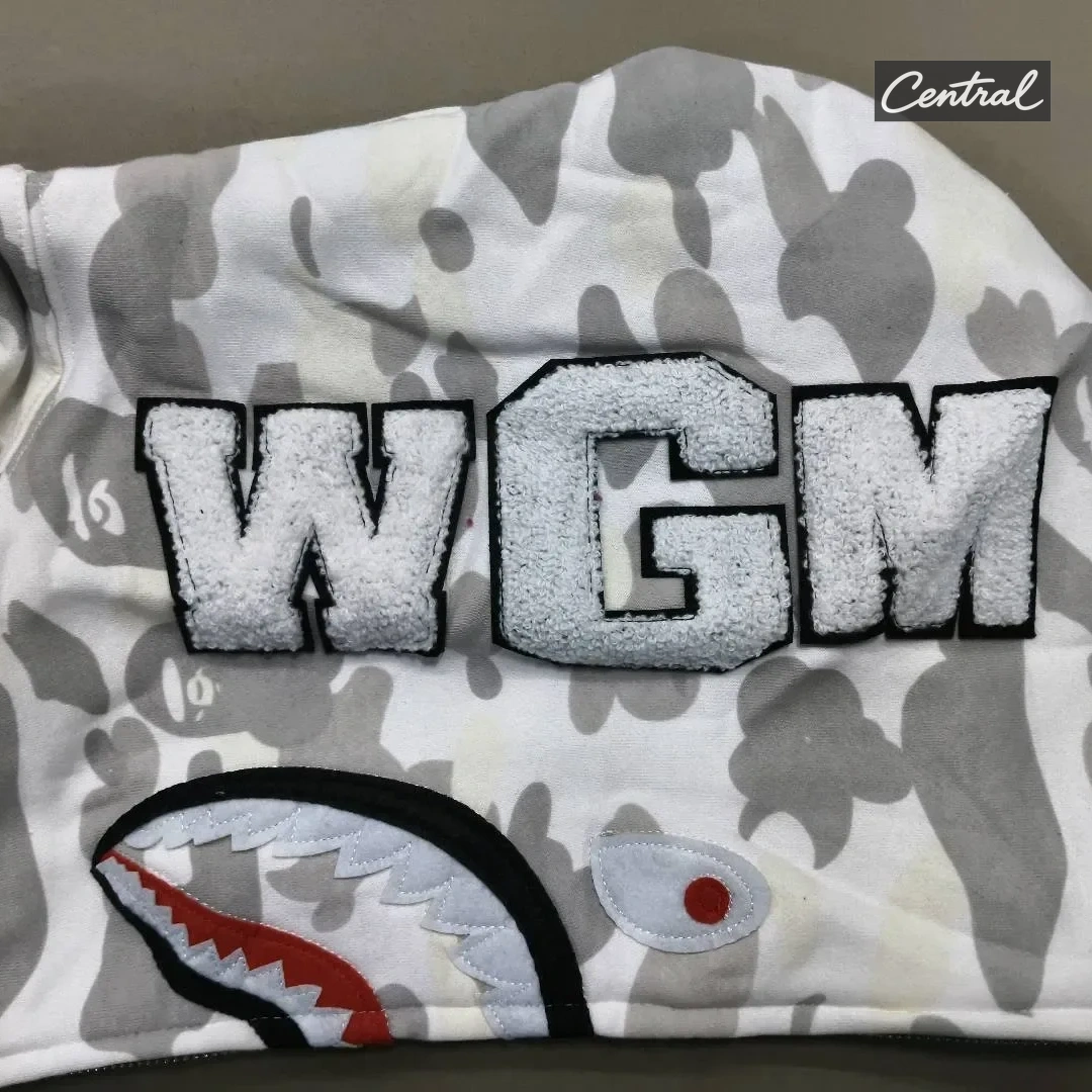 BAPE Full Zip Hoodie - White single cap