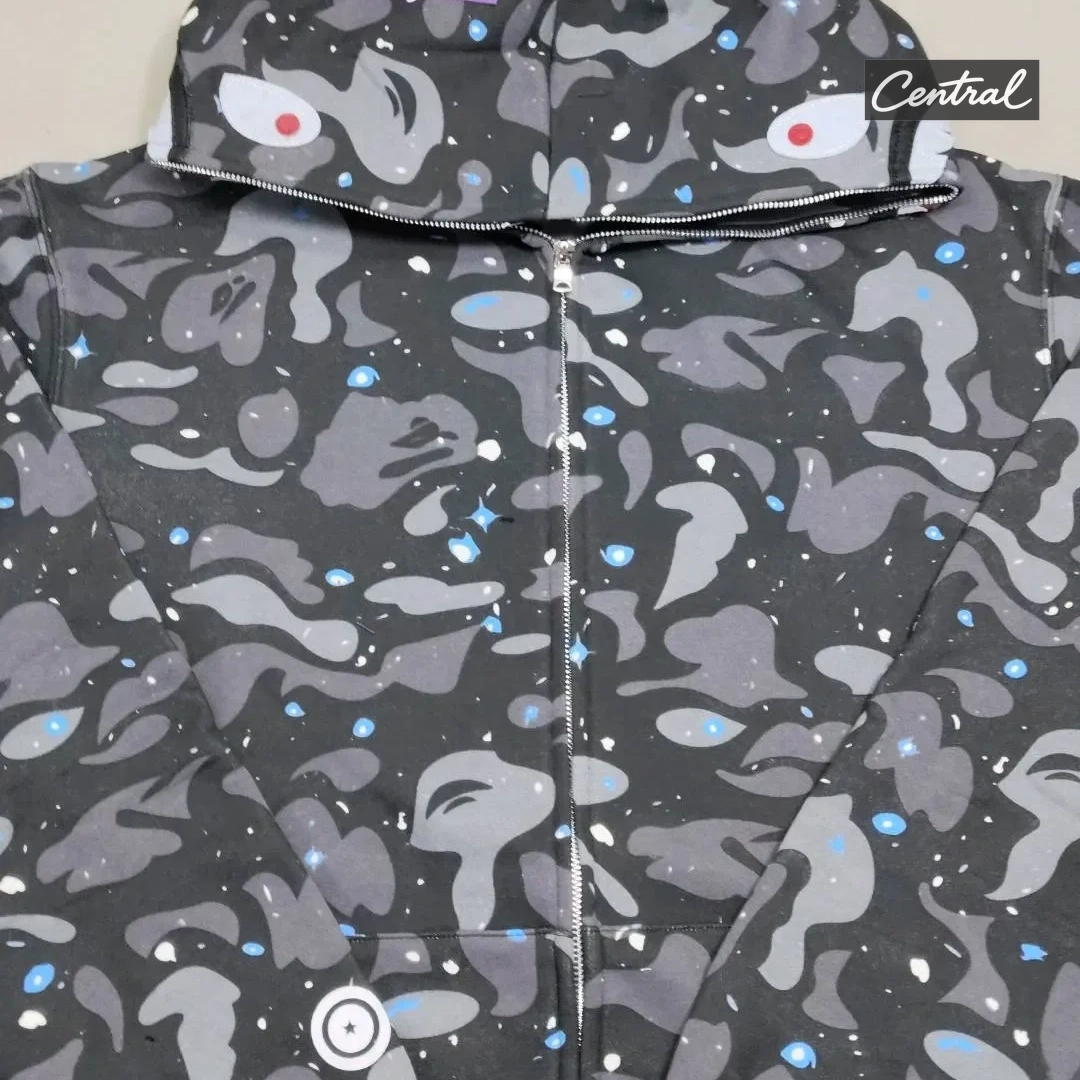 BAPE Full Zip Hoodie - starry sky black single cap
