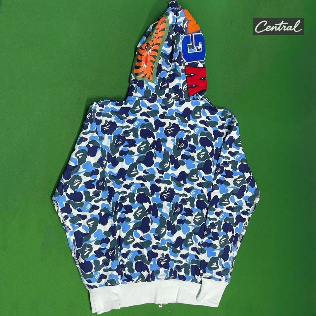 BAPE Full Zip Hoodie - camouflage blue single hat