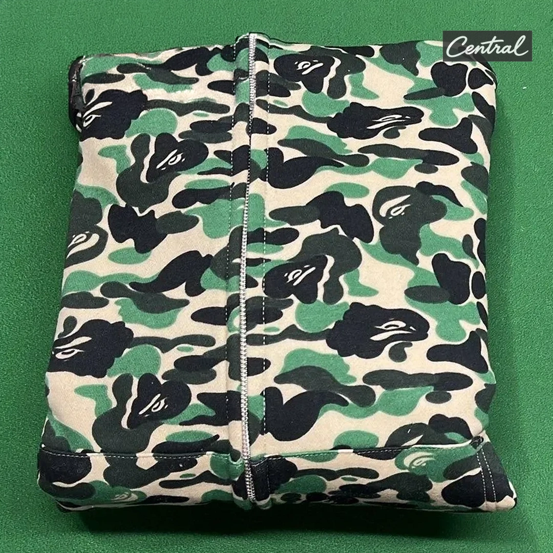 BAPE Full Zip Hoodie - camouflage green single hat