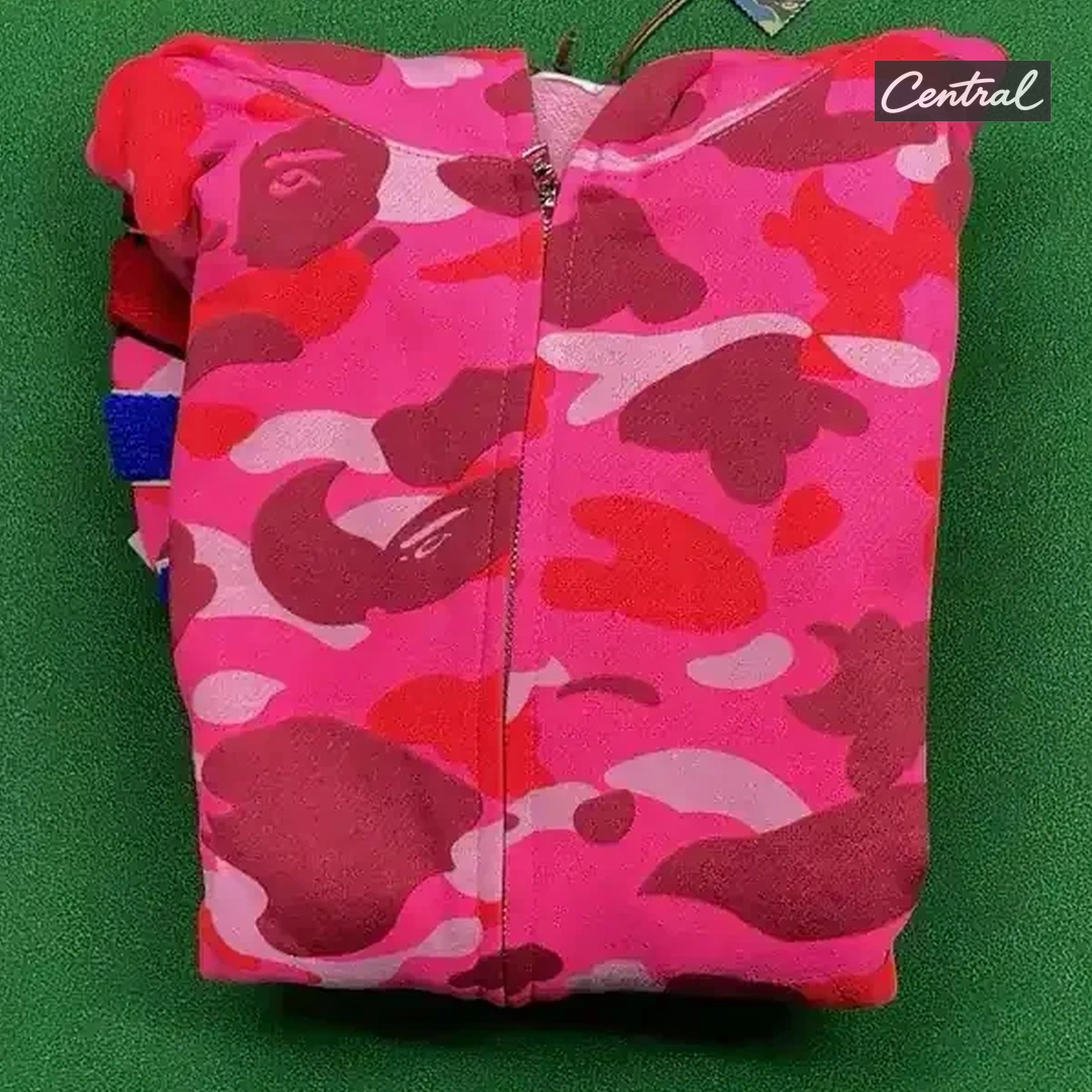 BAPE Full Zip Hoodie - bright pink