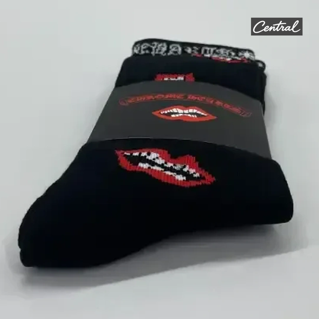Chrome Hearts Socks - Red White lip style