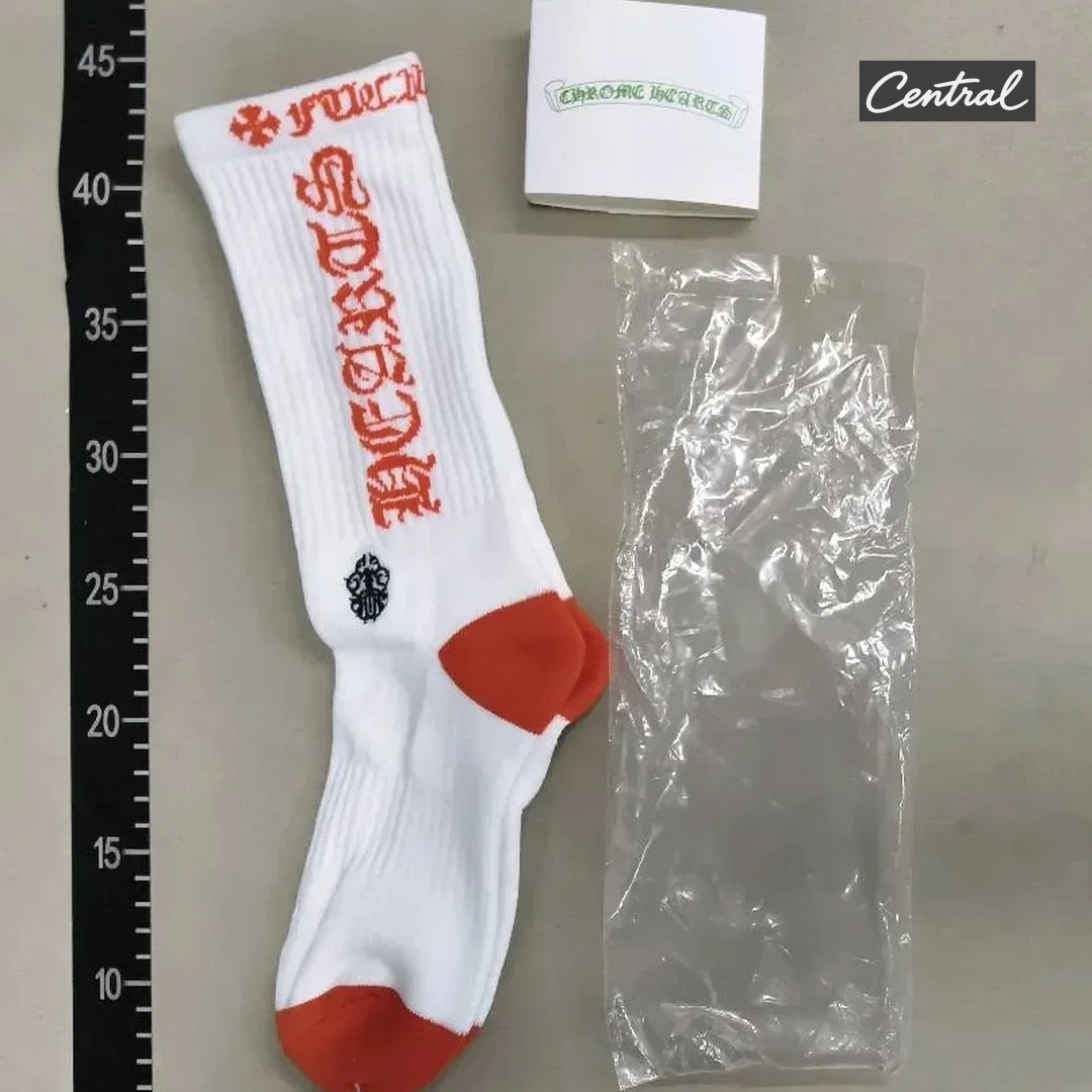 Chrome Hearts Socks - Orange Letter style