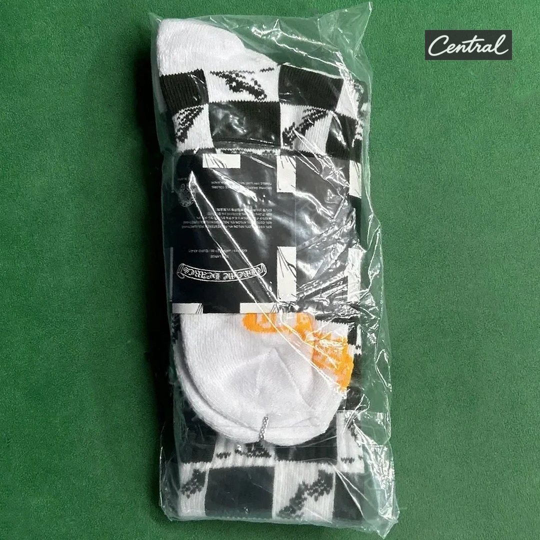 Chrome Hearts Socks - Black Checkerboard Dagger