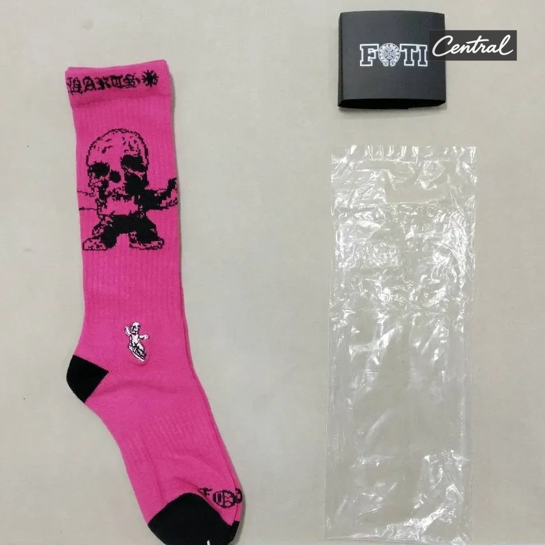 Chrome Hearts Socks - Pink Skull