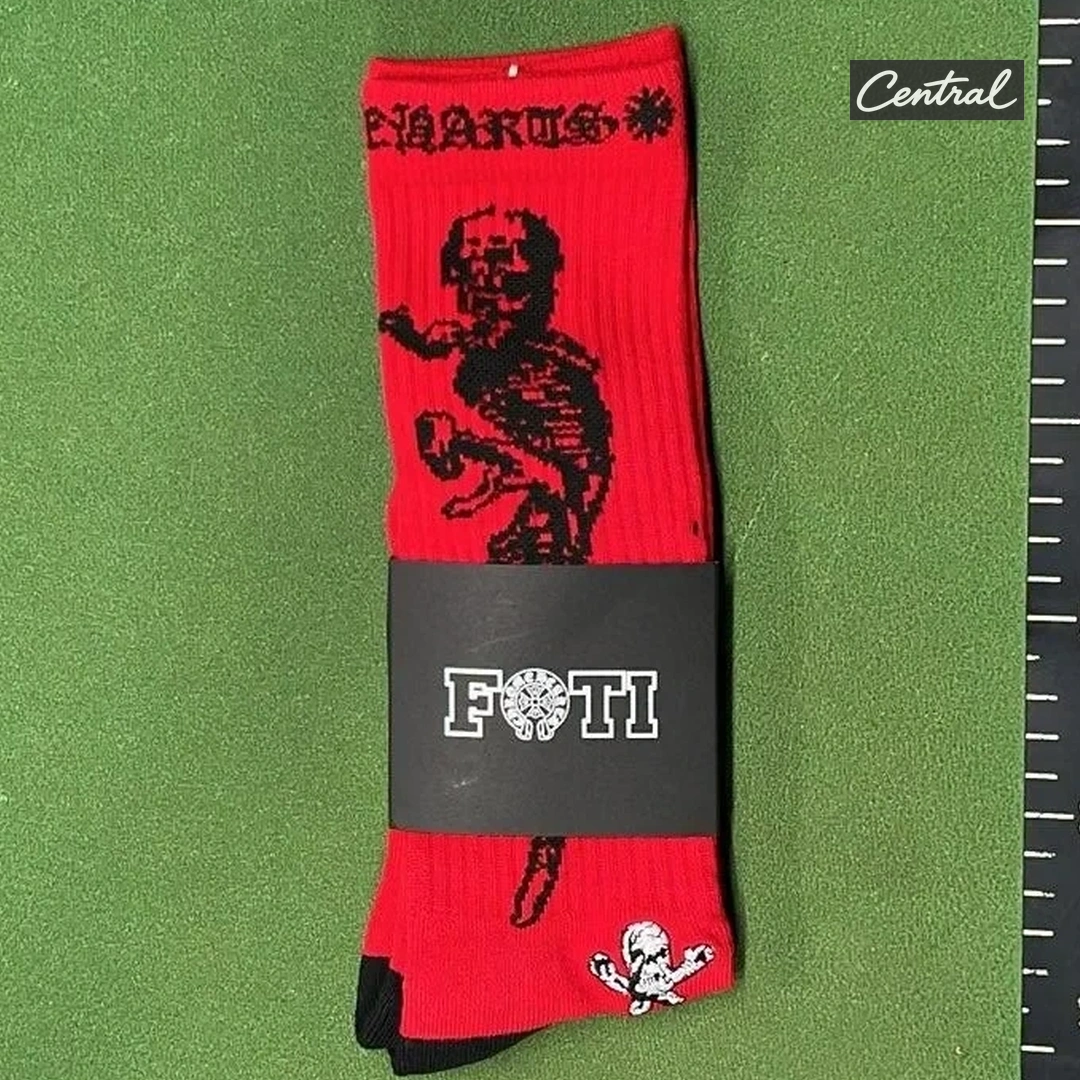 Chrome Hearts Socks - Red Skeleton