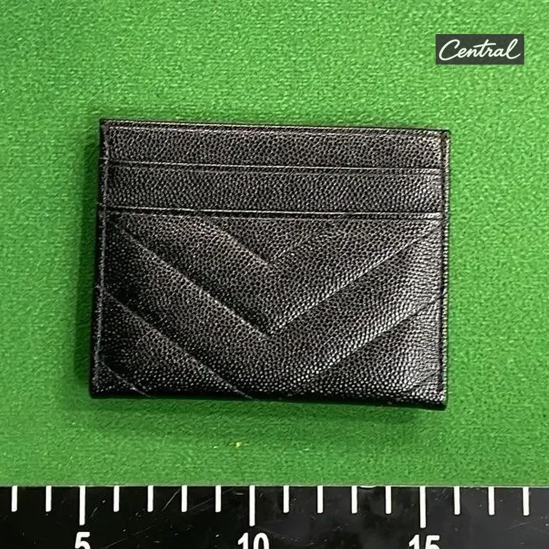 Saint Laurent Monogram Quilted Card Holder - Black Bronze