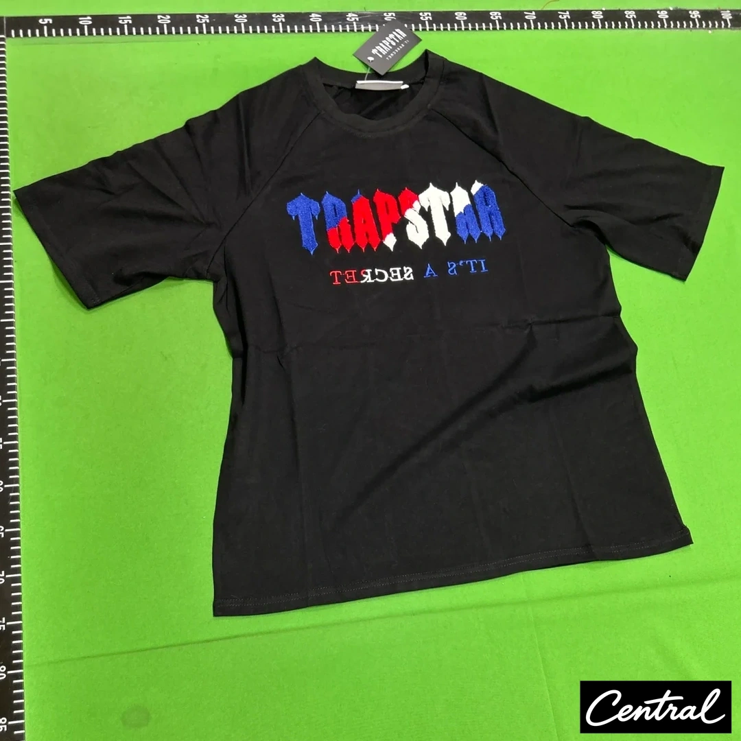 Trapstar Chenille Decoded Tshirt Short Set - Red/Blue