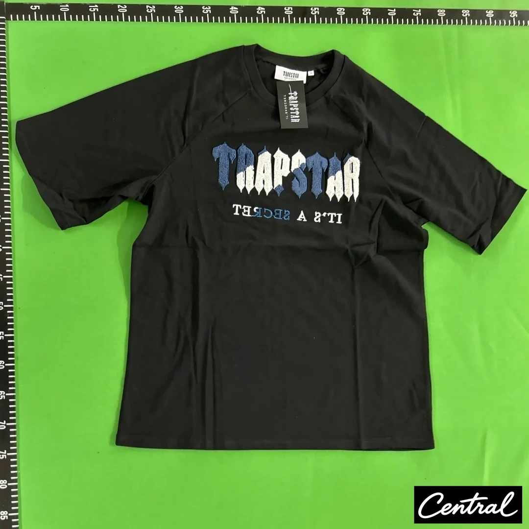Trapstar Chenille Decoded Tshirt Short Set - Black/Blue