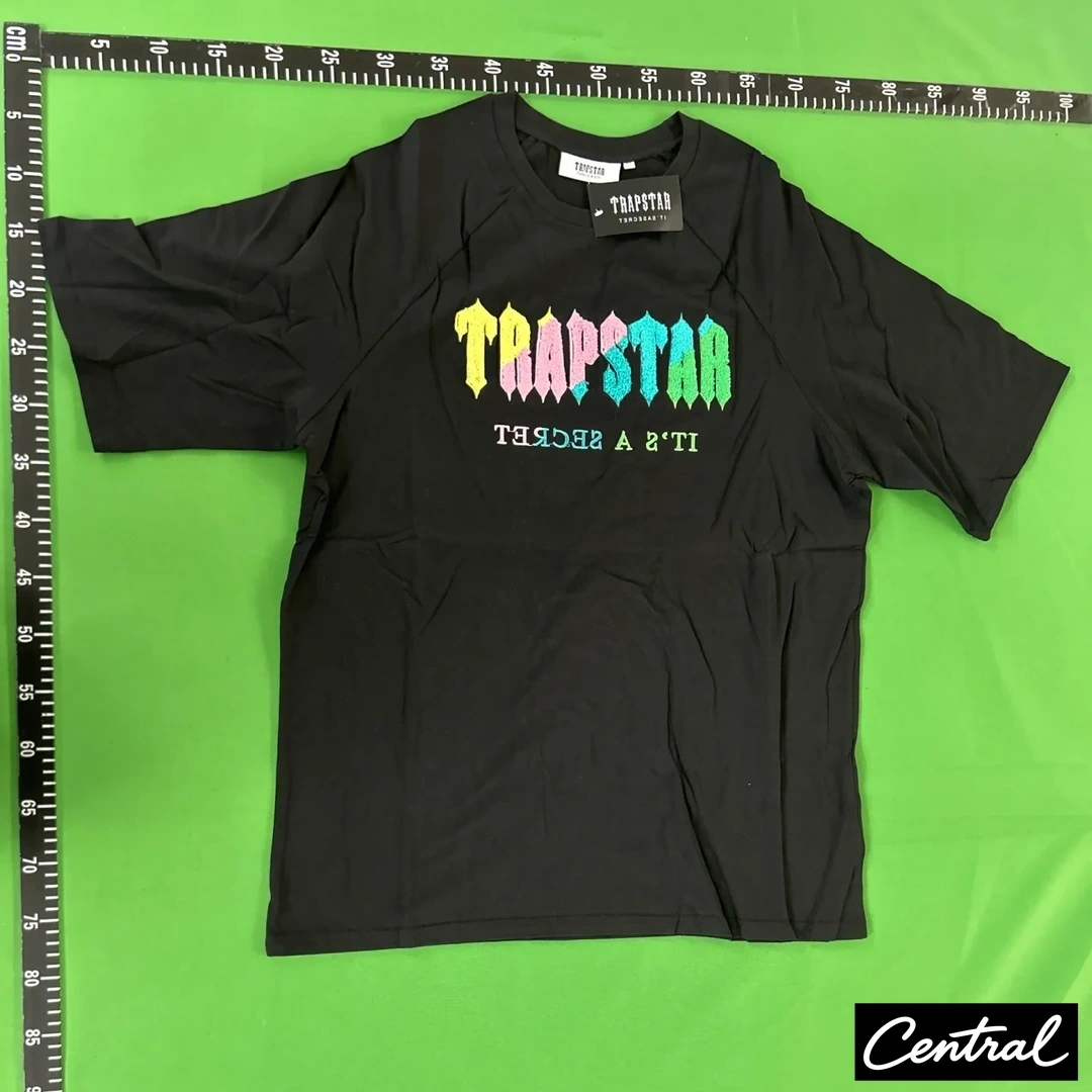 Trapstar Chenille Decoded Tshirt Short Set - Yellow/Pink