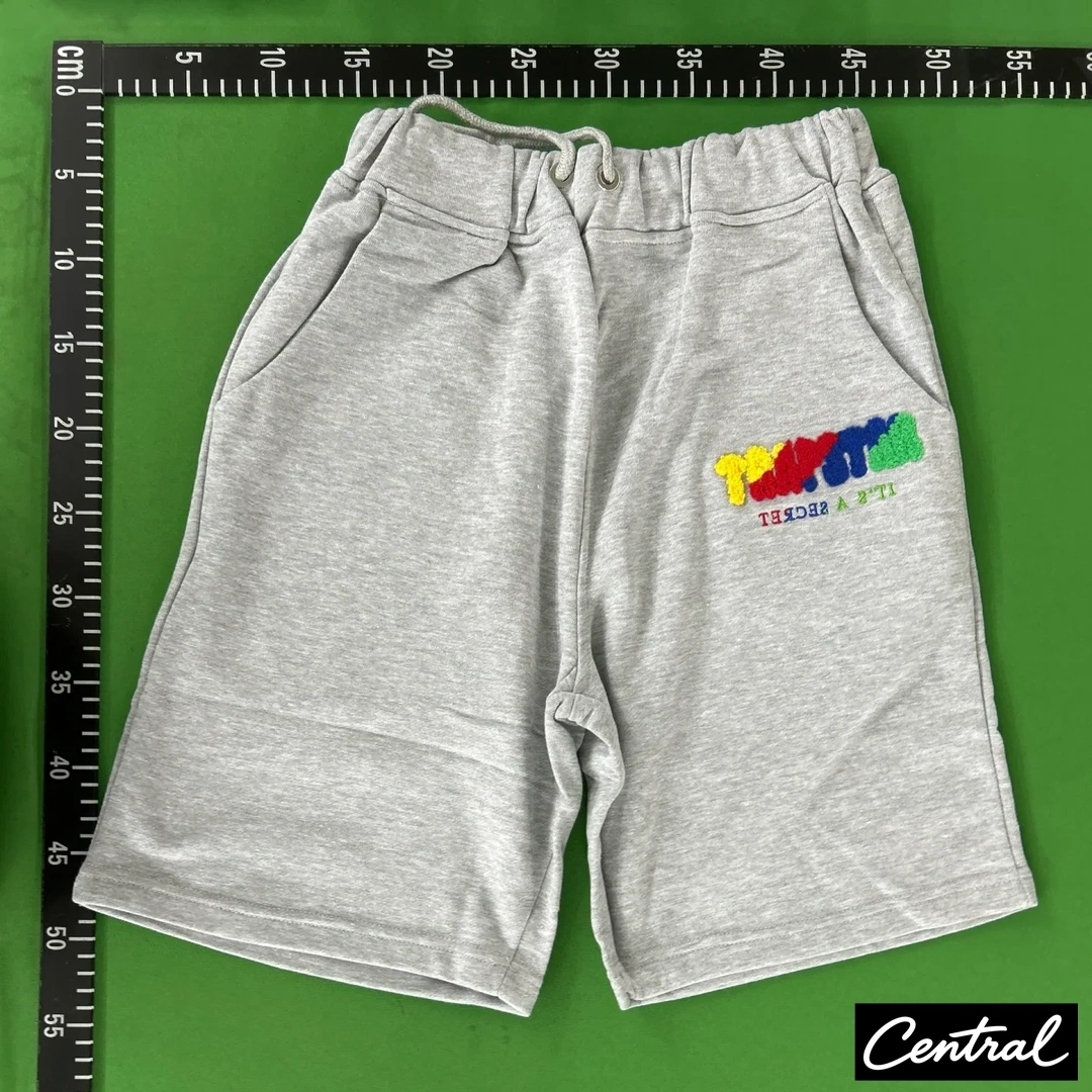Trapstar Chenille Decoded Tshirt Short Set - Gray/Pink