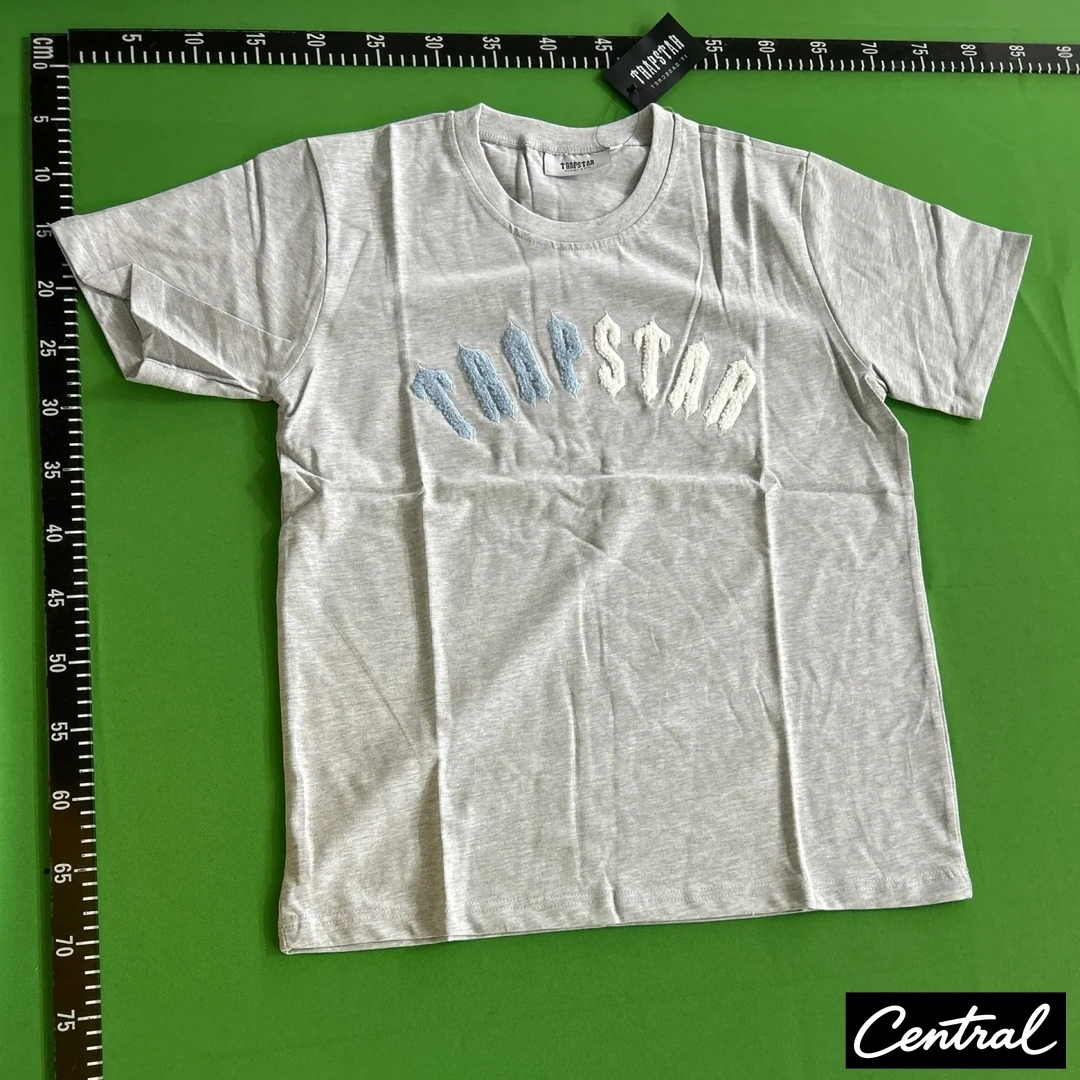 Trapstar Irongate Arch Chenille Tshirt short set - Gray/Blue