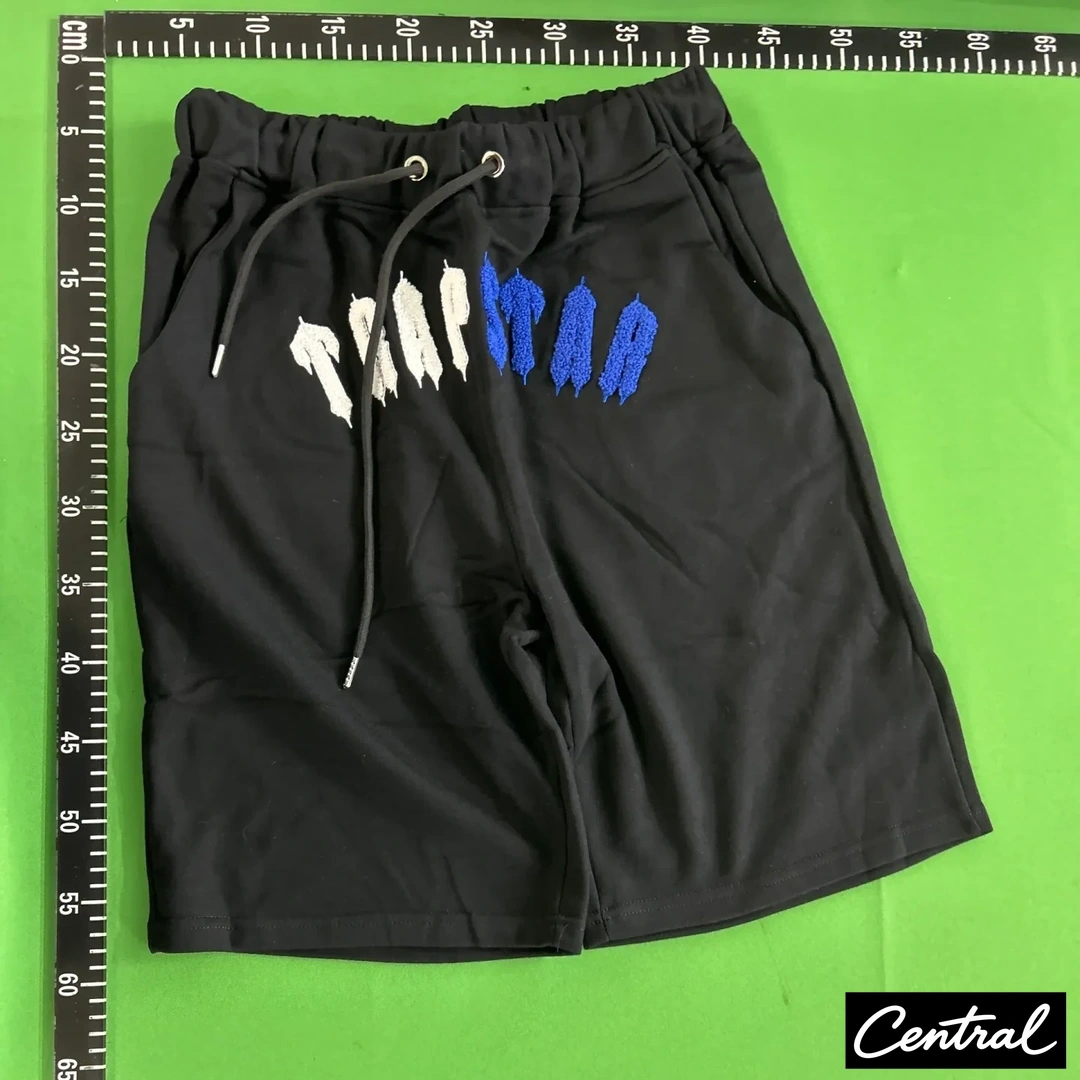Trapstar Irongate Arch Chenille Tshirt short set - Black/Blue