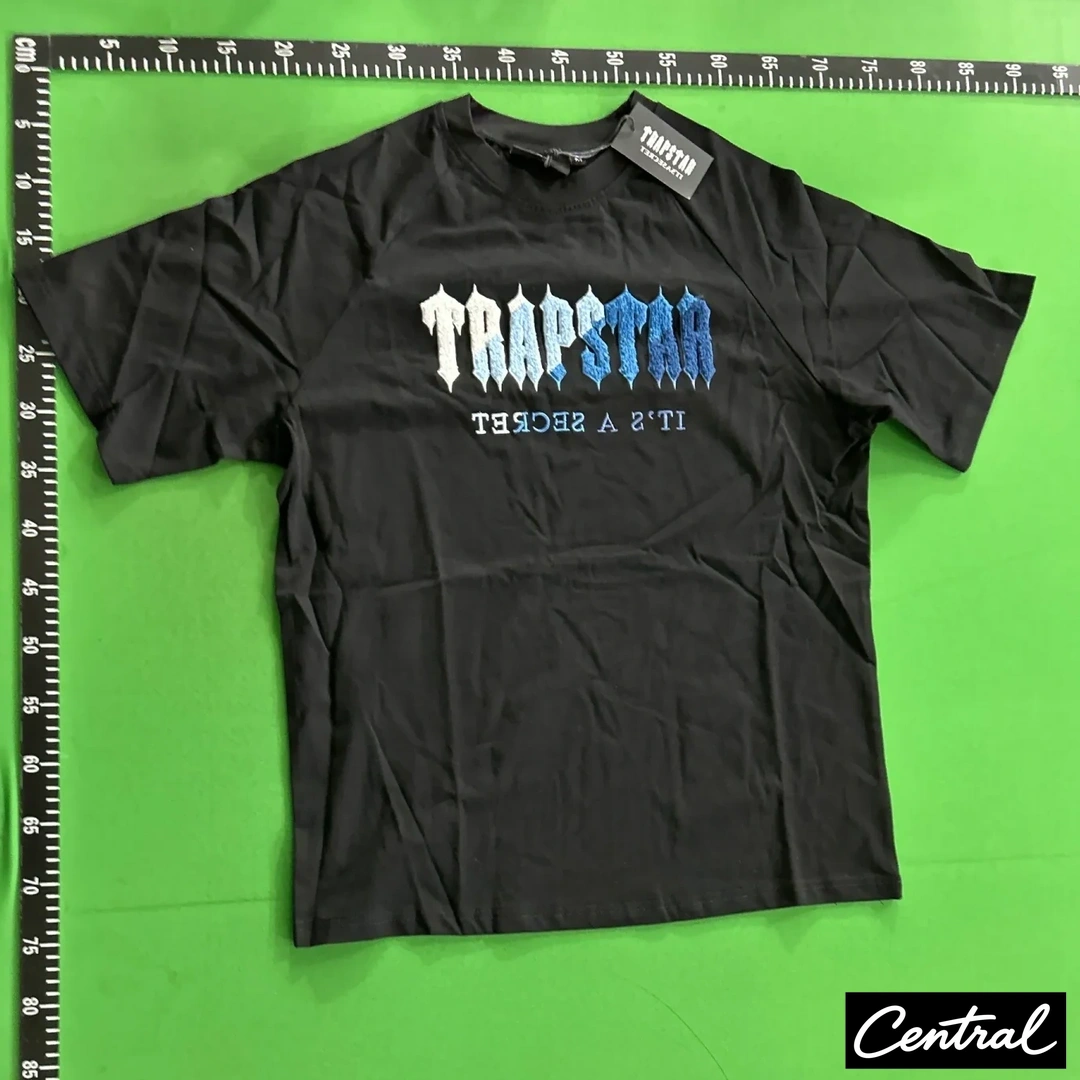 Trapstar Chenille Decoded Tshirt Short Set - Black/White