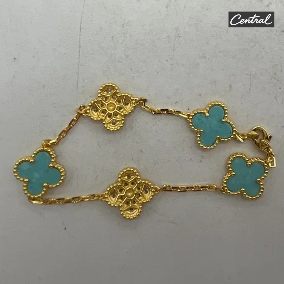 Van cleef Bracelet - Golden Color Malachite Diamonds