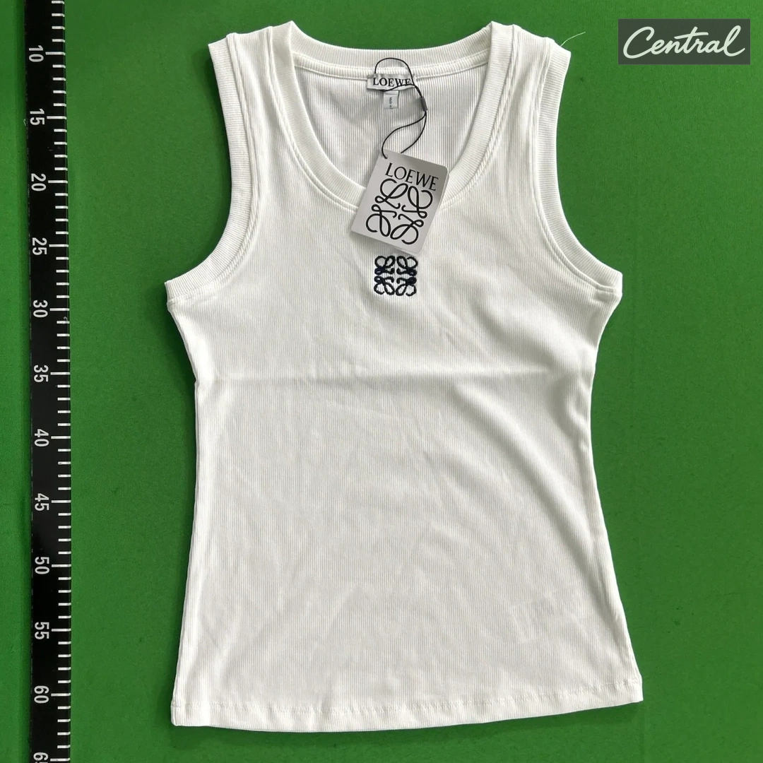 LOEWE Embroidered Anagram Tank Top - White