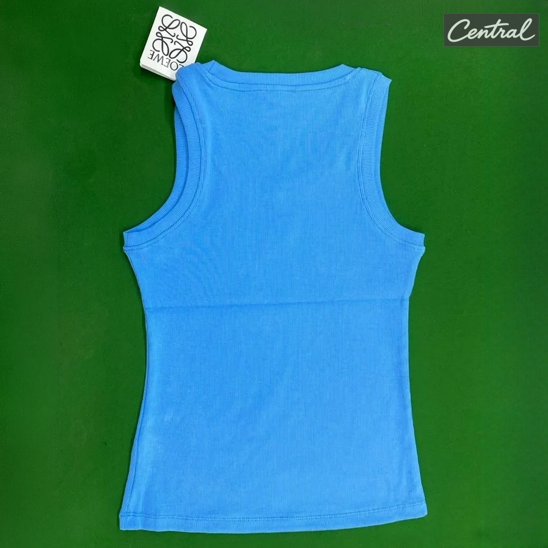 LOEWE Embroidered Anagram Tank Top - Blue