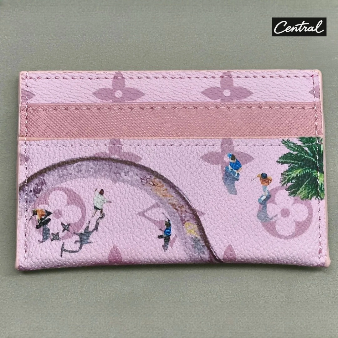 Louis Vuitton Skateboard Double Card Holder Pink