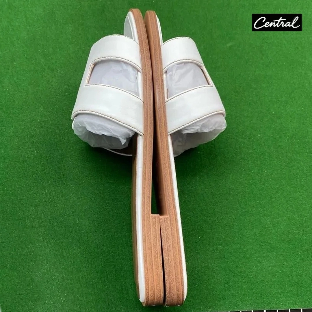Hermès Oran Sandal - Sheep pattern classic white