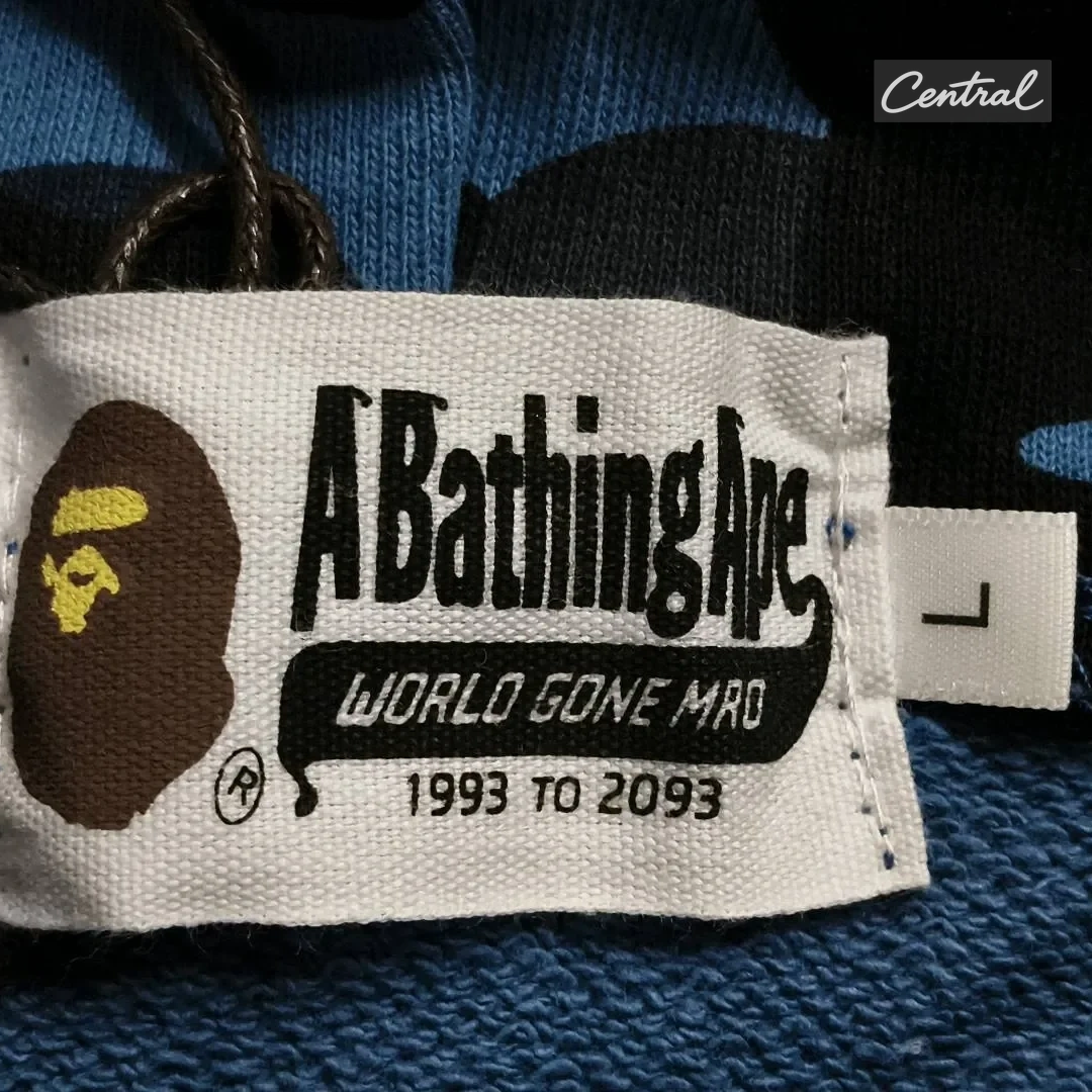 BAPE Full Zip Hoodie - Blue single cap