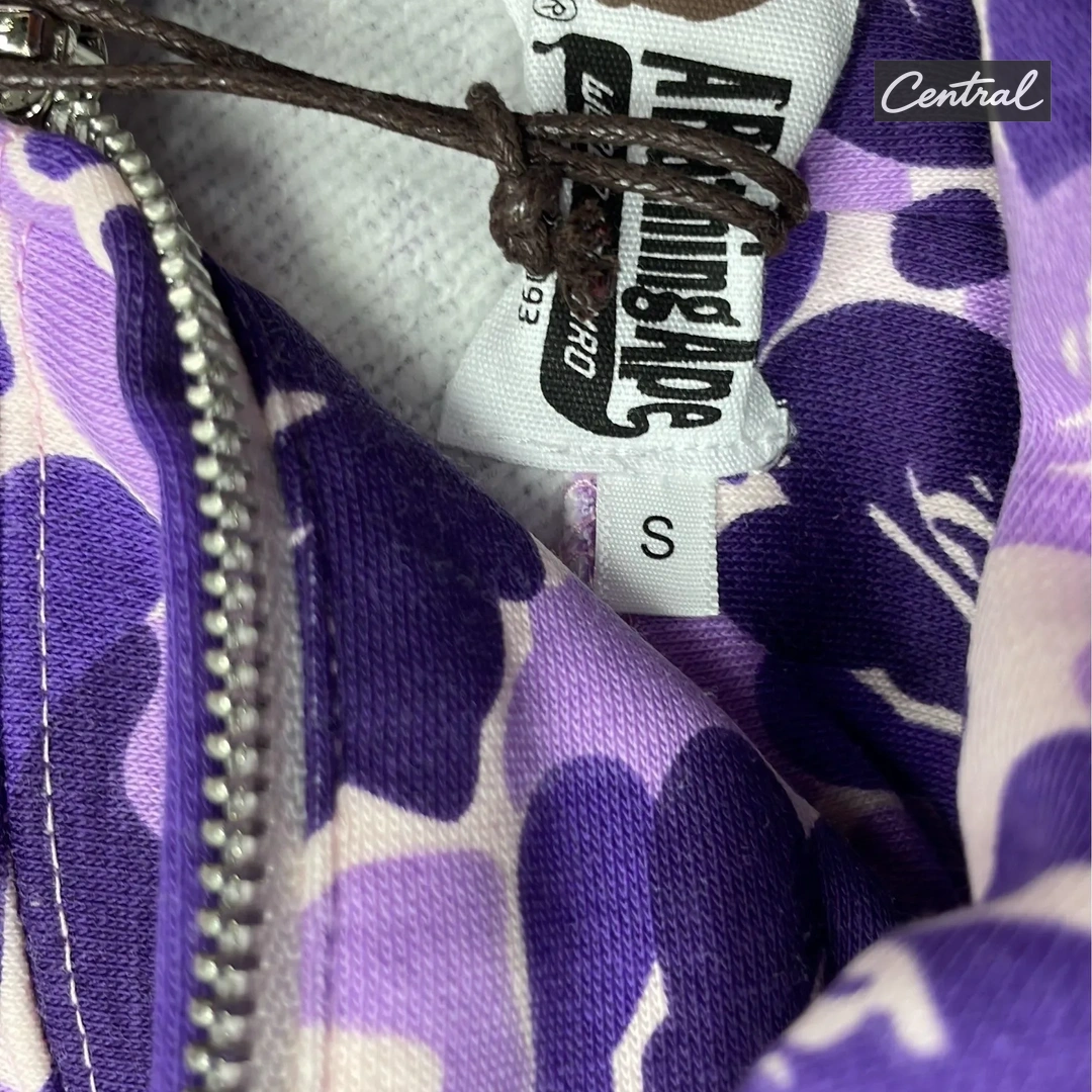 BAPE Full Zip Hoodie - Camouflage Purple Single Hat